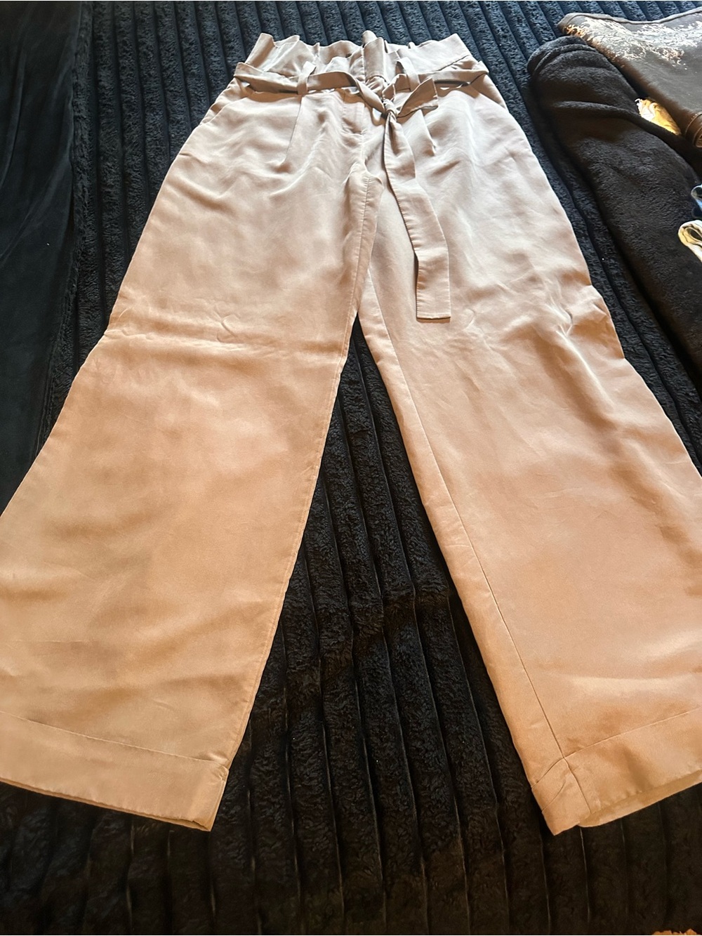 The Limited Beige Wide-Leg Paperbag Waist Pants